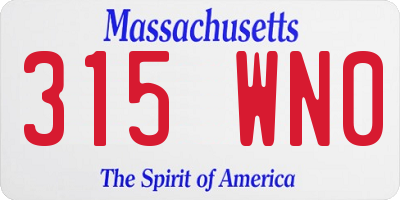 MA license plate 315WN0