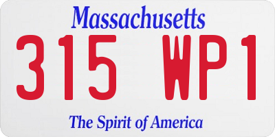 MA license plate 315WP1