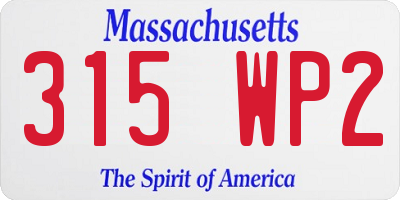 MA license plate 315WP2