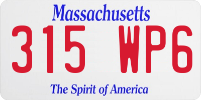 MA license plate 315WP6