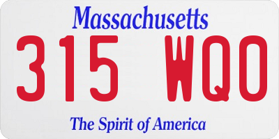 MA license plate 315WQ0