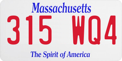 MA license plate 315WQ4