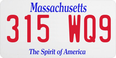 MA license plate 315WQ9