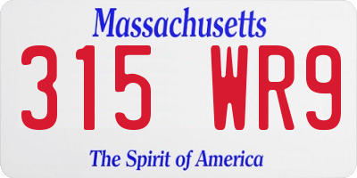 MA license plate 315WR9