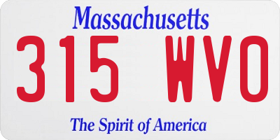 MA license plate 315WV0