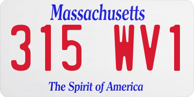 MA license plate 315WV1