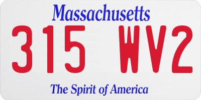 MA license plate 315WV2