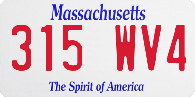 MA license plate 315WV4