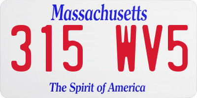 MA license plate 315WV5