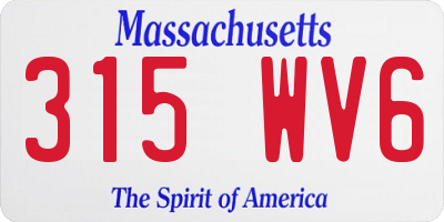 MA license plate 315WV6
