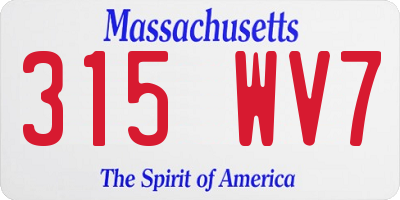 MA license plate 315WV7