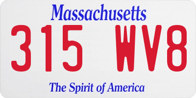 MA license plate 315WV8