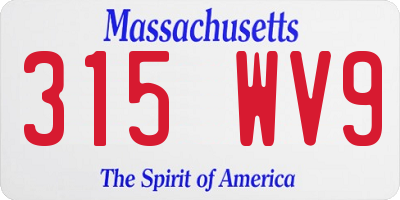 MA license plate 315WV9