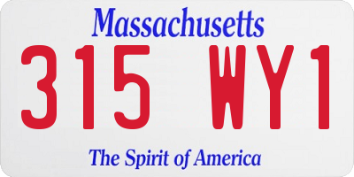 MA license plate 315WY1
