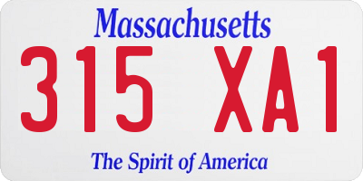 MA license plate 315XA1