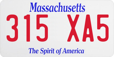 MA license plate 315XA5