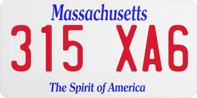 MA license plate 315XA6