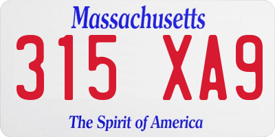 MA license plate 315XA9