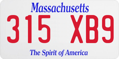 MA license plate 315XB9