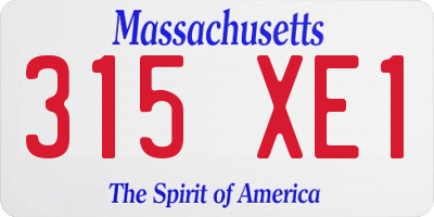 MA license plate 315XE1