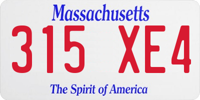 MA license plate 315XE4