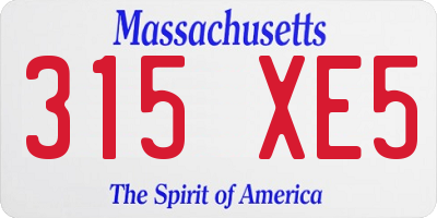 MA license plate 315XE5