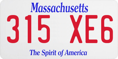 MA license plate 315XE6