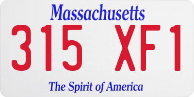 MA license plate 315XF1