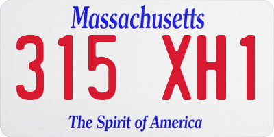 MA license plate 315XH1