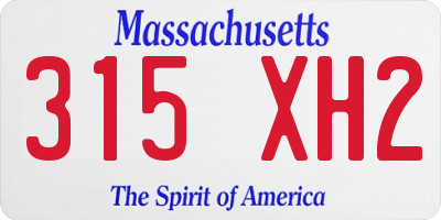 MA license plate 315XH2