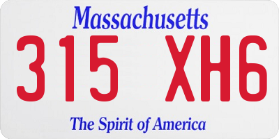 MA license plate 315XH6