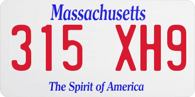 MA license plate 315XH9