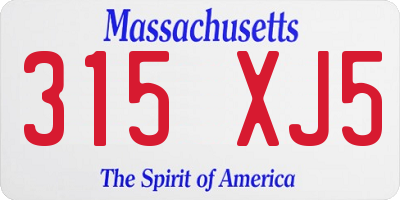 MA license plate 315XJ5