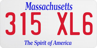 MA license plate 315XL6