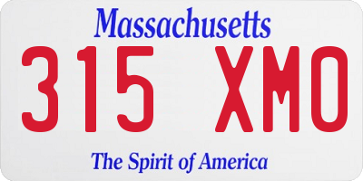 MA license plate 315XM0