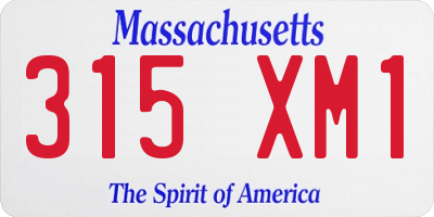 MA license plate 315XM1
