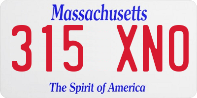 MA license plate 315XN0