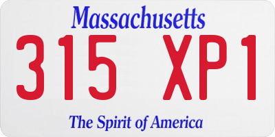 MA license plate 315XP1