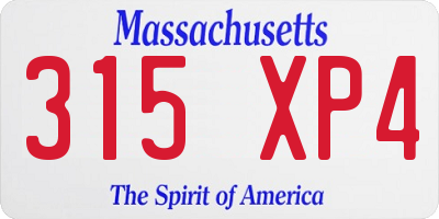 MA license plate 315XP4