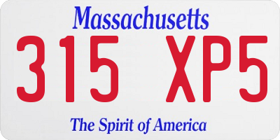 MA license plate 315XP5