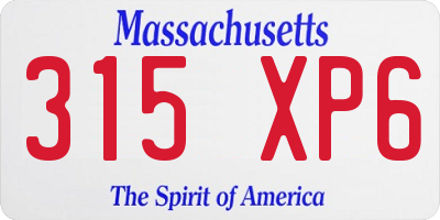 MA license plate 315XP6