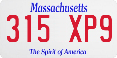 MA license plate 315XP9