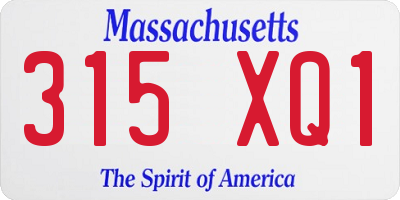 MA license plate 315XQ1