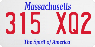 MA license plate 315XQ2