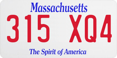 MA license plate 315XQ4