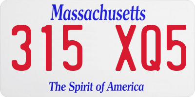 MA license plate 315XQ5