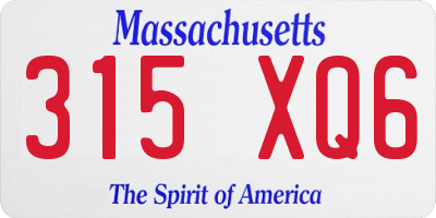 MA license plate 315XQ6