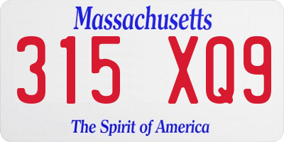 MA license plate 315XQ9
