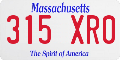 MA license plate 315XR0