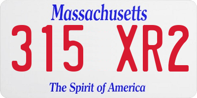 MA license plate 315XR2